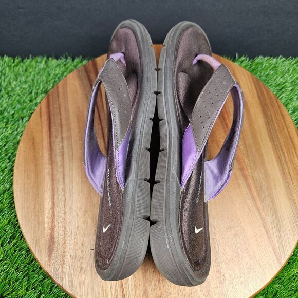 Nike Comfort Footbed Women's Size 8 Thong Sandals Flip Flops Brown Purple - Picture 10 of 13